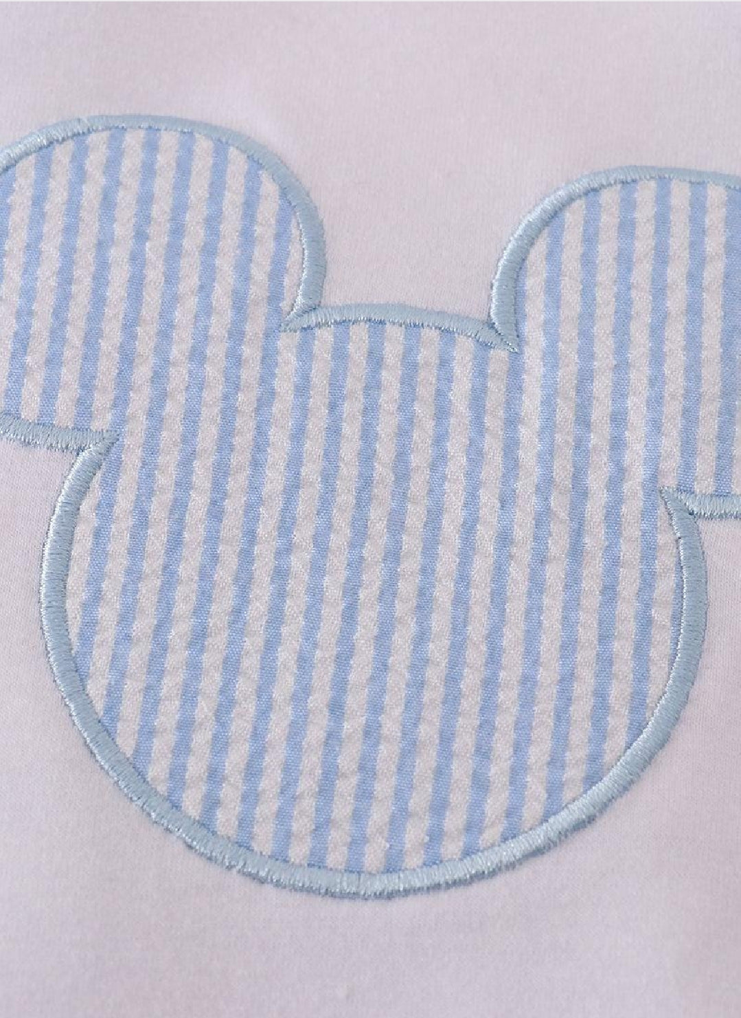 Boy's Boutique Blue Mouse Character Embroidery Embroidered Seersucker Bubble Romper Sibling Matching
