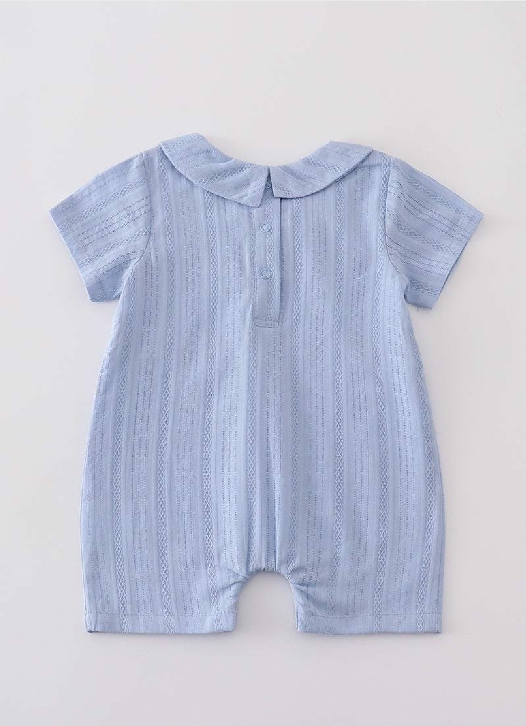Boy's Boutique Premium Blue Easter Cross Embroidered Embroidery Romper Outfit Matching Sibling