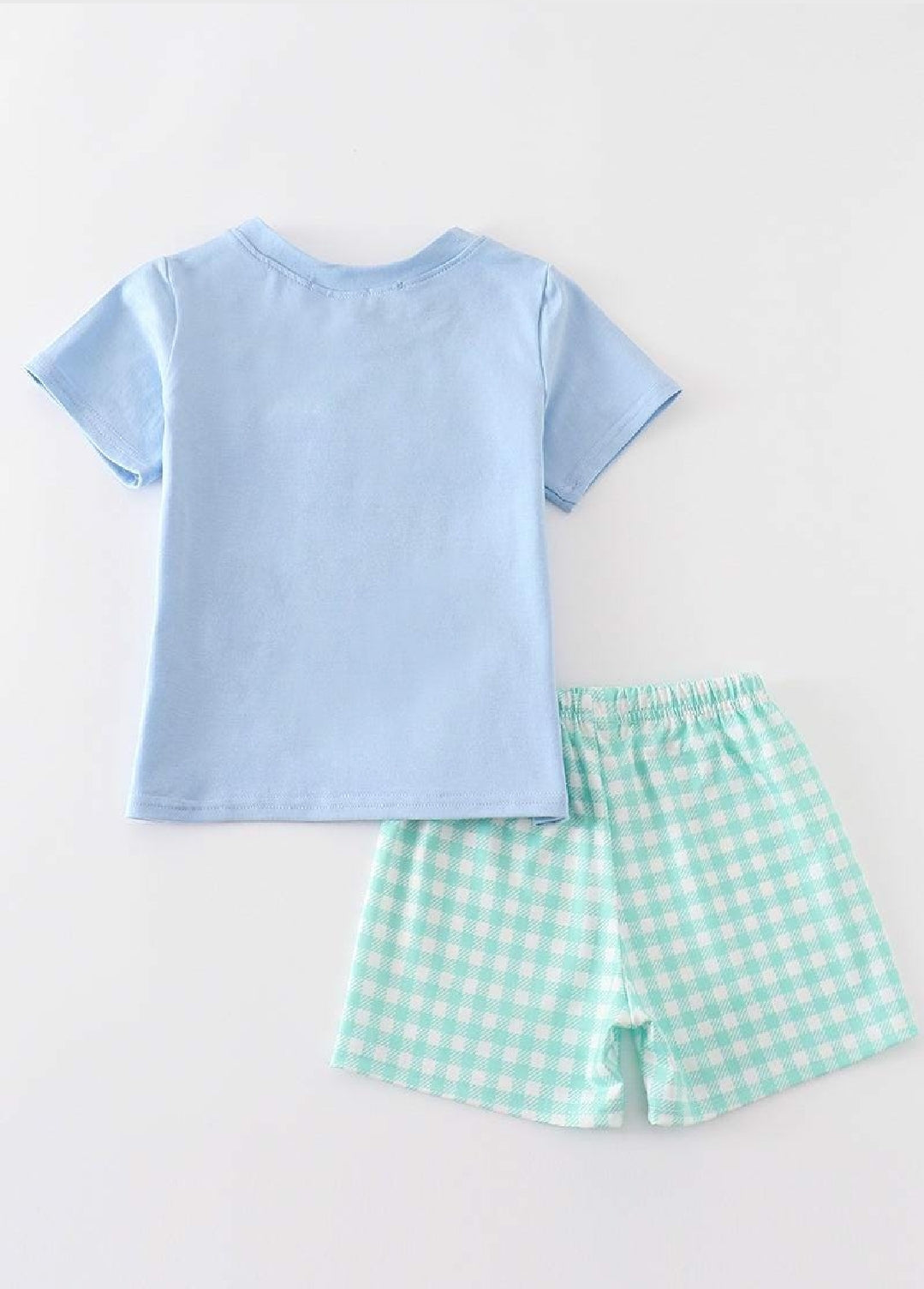 Boy's Boutique Blue I Love Dad Father's Day Applique Embroidered Embroidery Two Piece Short Set Outfit Matching Sibling