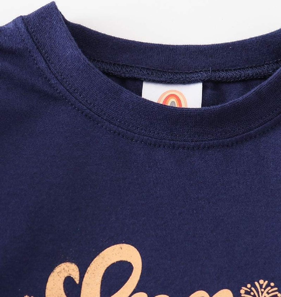 Girl's Boutique Premium Navy Polka Dot Peace Love Joy Party Top Winter Christmas Matching Sibling