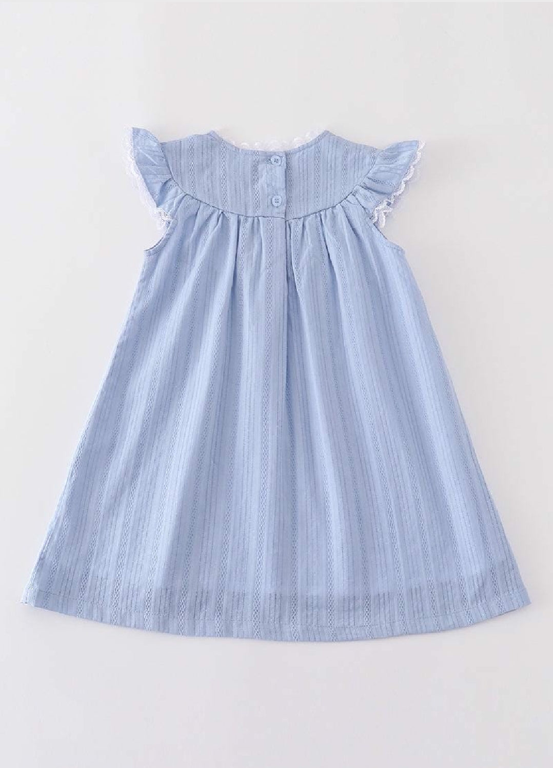 Girl's Boutique Premium Blue Easter Cross Girl Embroidered Embroidery Dress Matching Sibling