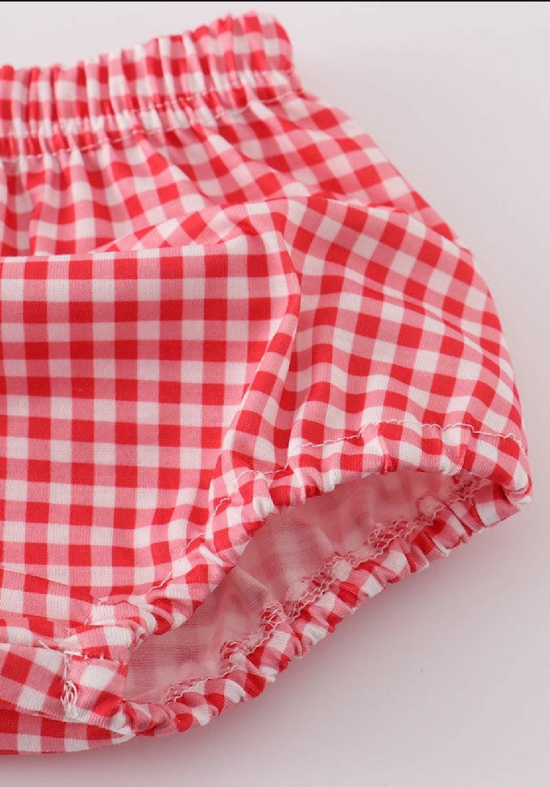 Boy's Boutique Red Farm E-I-E-I-O Applique Checkered Embroidered Embroidery Bloomer Outfit Matching Sibling