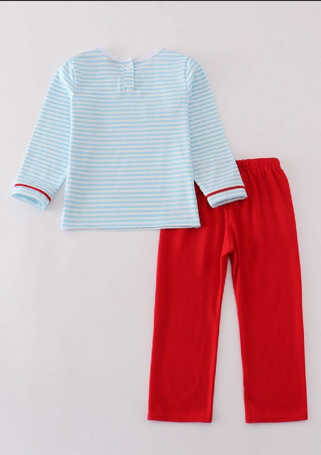 Boys Boutique Valentine's Day Heart Envelope Stripe Embroidery Embroidered 2 Piece Pant Set Outfit Matching Sibling