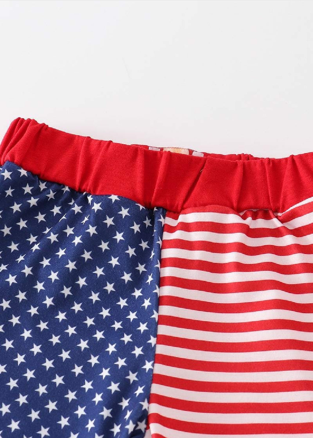 Girl's Boutique Patriotic Flag And Stars Sequin Split Bell Bottom Pants 4th Of July Matching Sibling