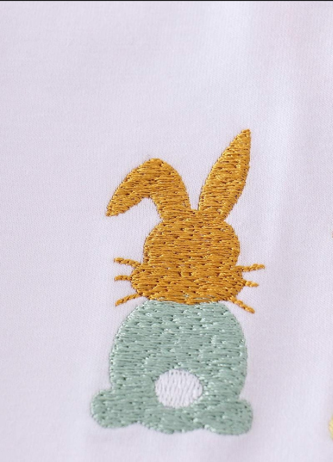 Boy's Boutique Easter White Bunny Bunnies Embroidered Embroidery Two Piece Short Set Outfit Matching Sibling