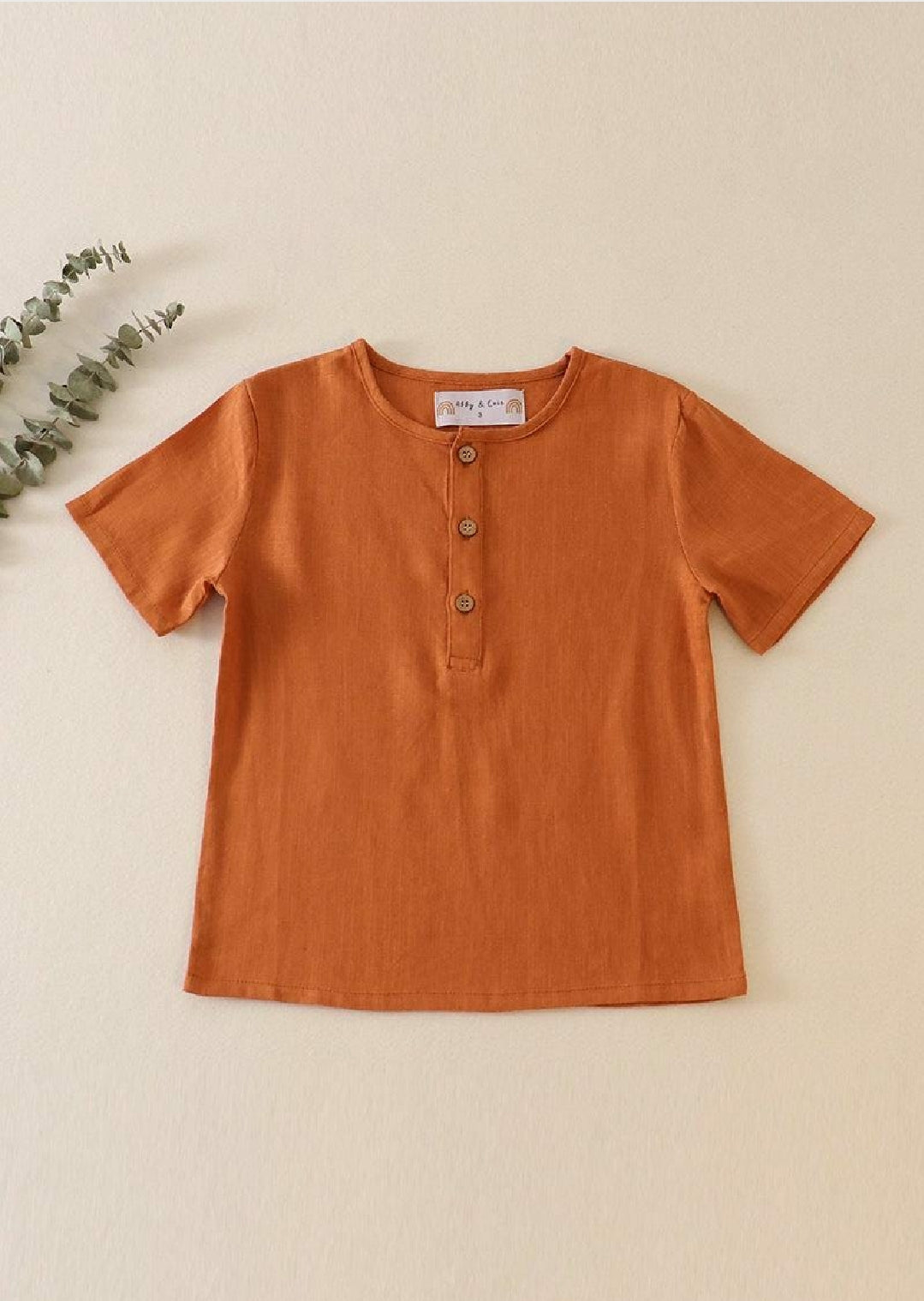 Boy's Boutique Rust Brown Woven Button Dress Shirt Matching Sibling