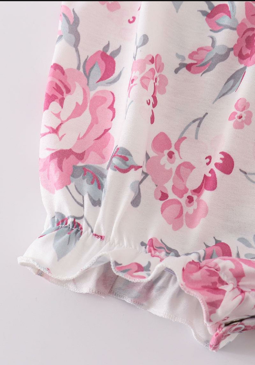 Girl's Boutique Pink Floral MAMA'S GIRL Embroidered Embroidery Bubble Romper Matching Sibling