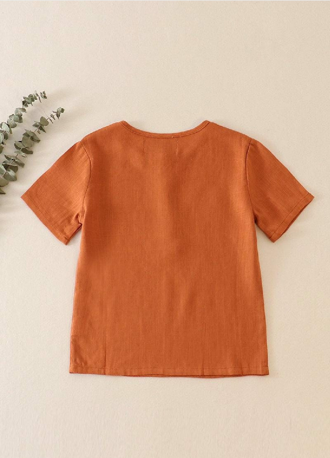 Boy's Boutique Rust Brown Woven Button Dress Shirt Matching Sibling