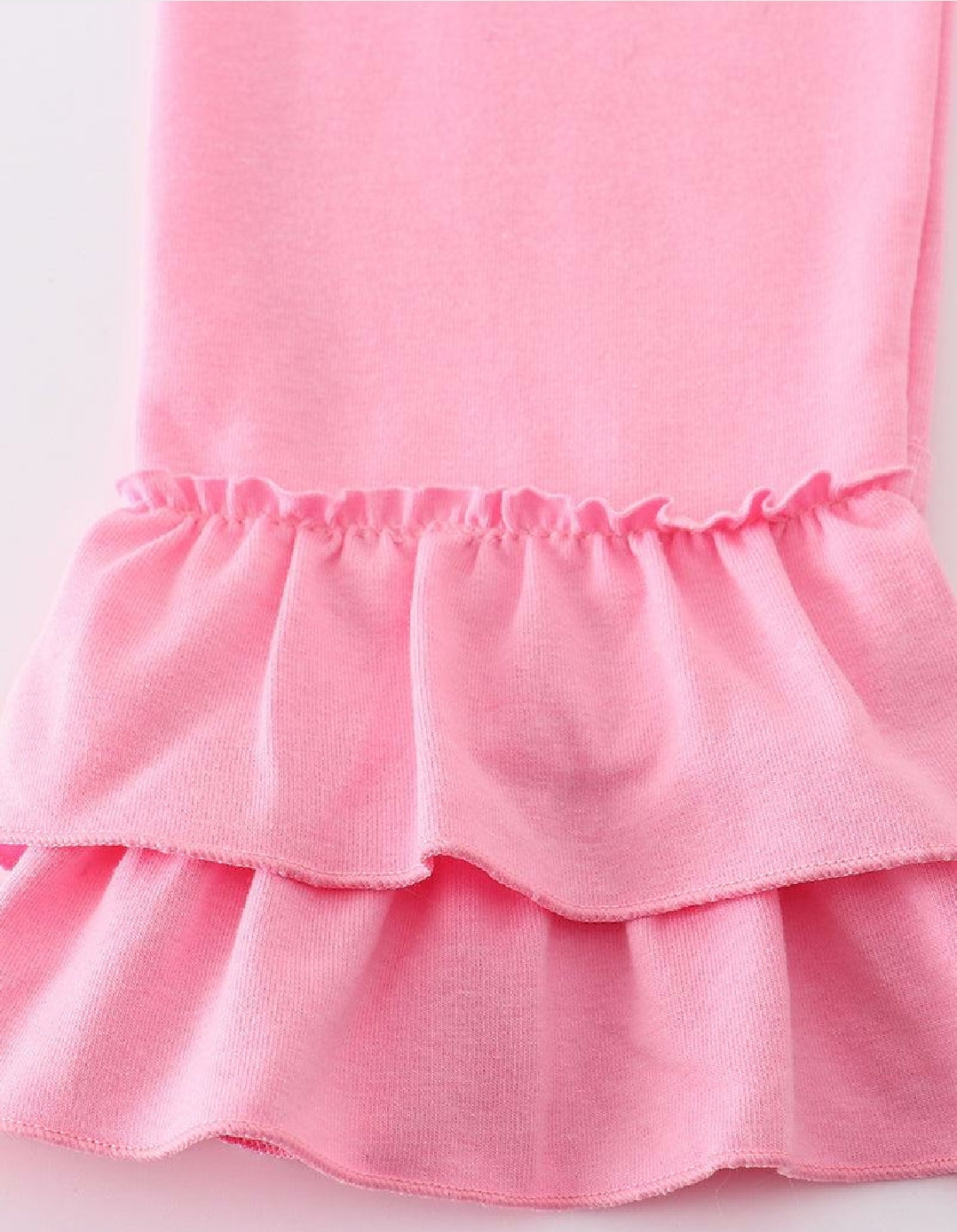 Girl's Boutique Pink Easter Bunny Gingham Two Piece Pant Set Outfit Sibling Matching Embroidered Embroidery