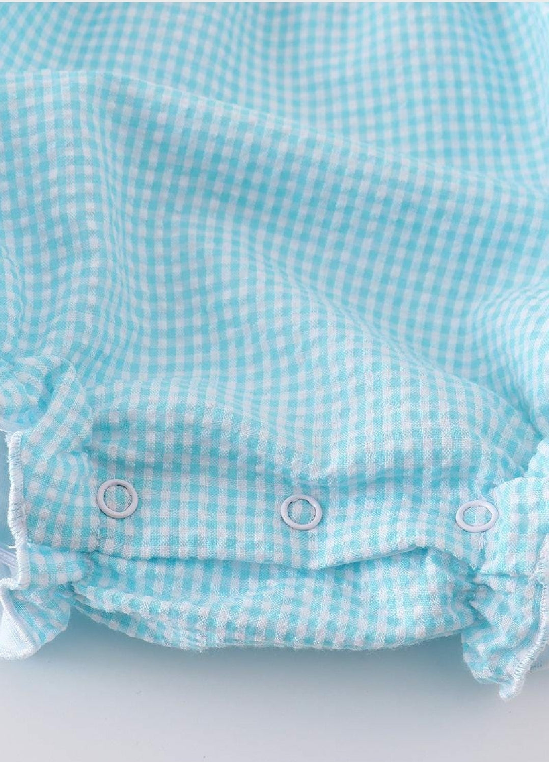 Girl's Premium Boutique Mint Easter Bunny Egg Gingham Embroidered Bubble Romper Outfit Matching Sibling