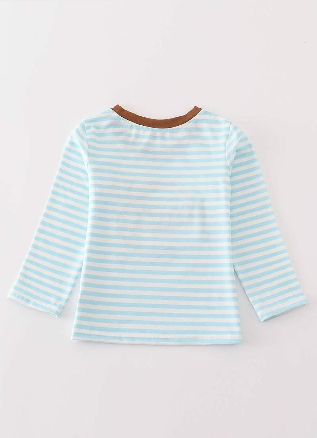 Boy's Boutique Blue Noah's Ark Applique Embroidered Embroidery Stripe T Shirt Top Matching Sibling