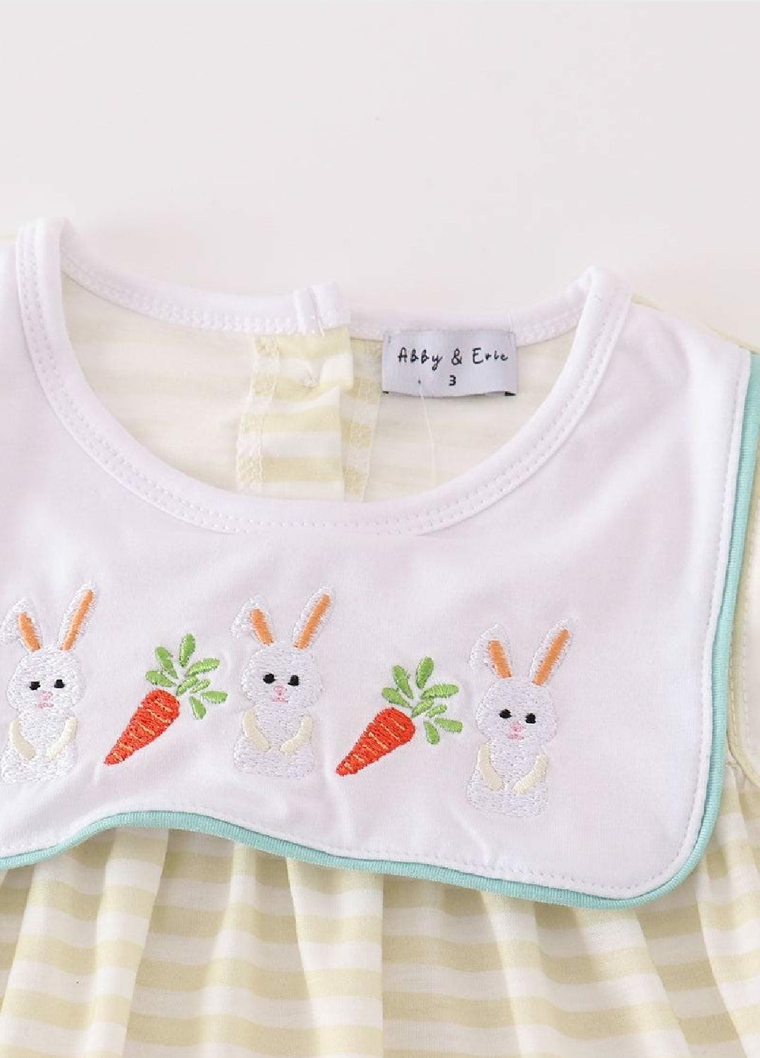Girl's Boutique Yellow Easter Bunny Girl Embroidered Embroidery Dress Matching Sibling