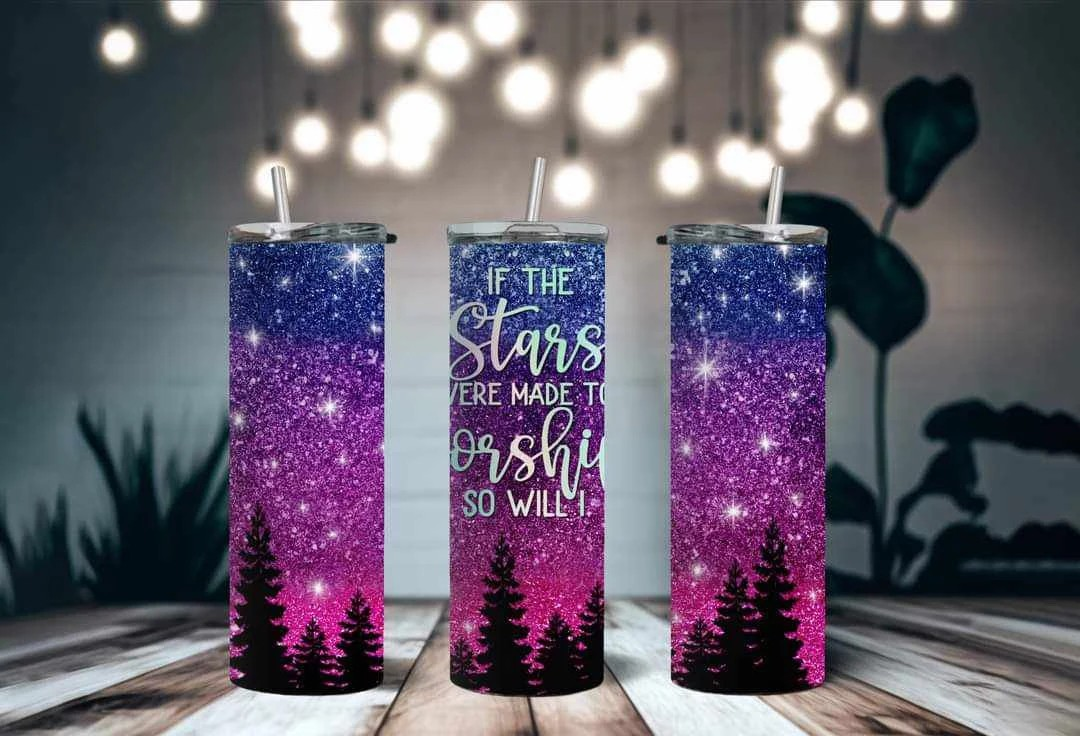 If The Stars Were Made To Worship So Will I Christian Stainless Steel Tumbler