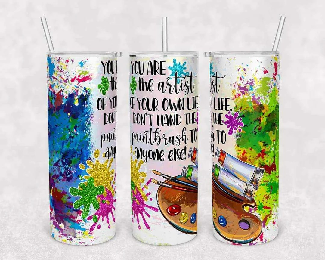 Multicolor Paint Palette Artist Stainless Steel Tumbler