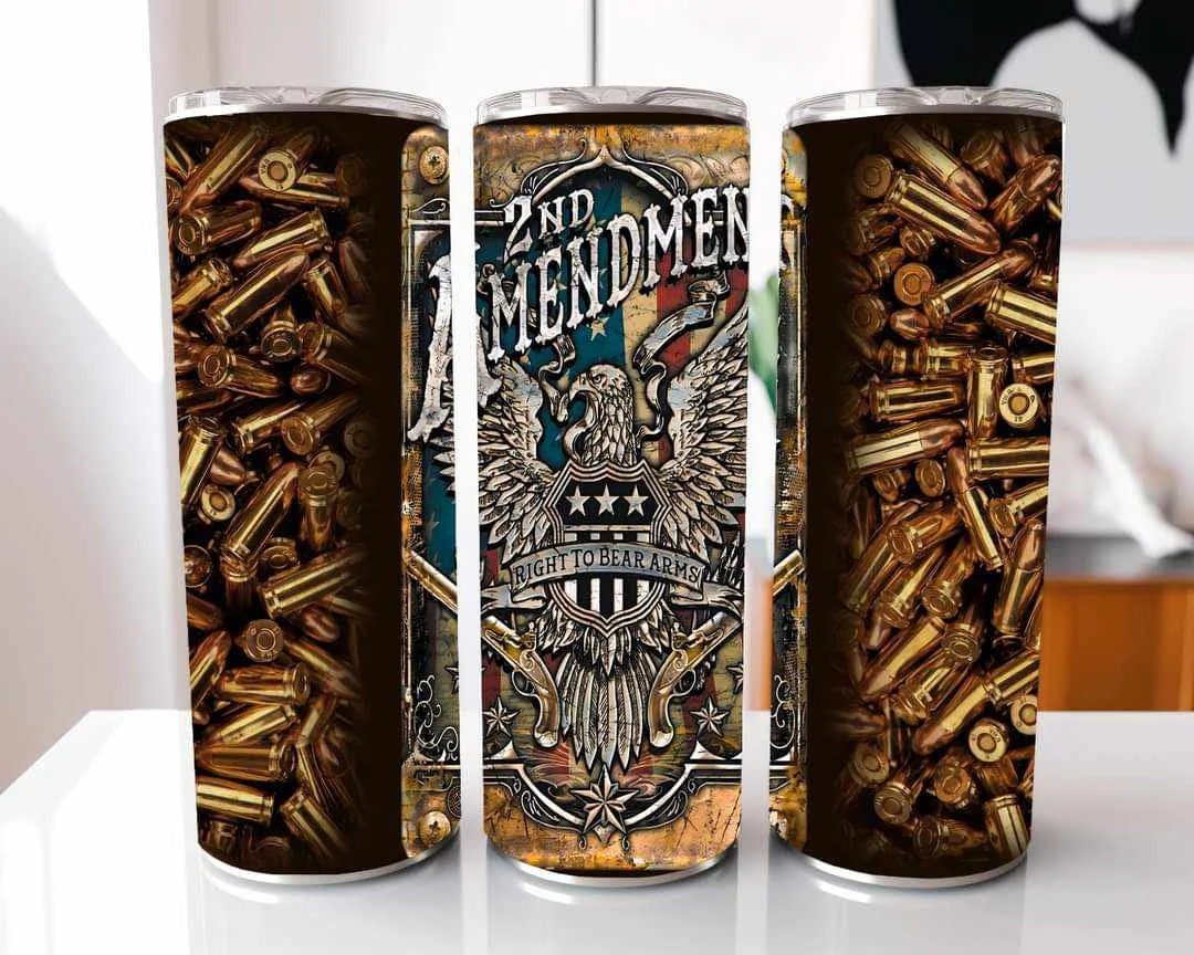 2nd Amendment Bullets Eagle Right To Bear Arms Stainless Steel Tumbler