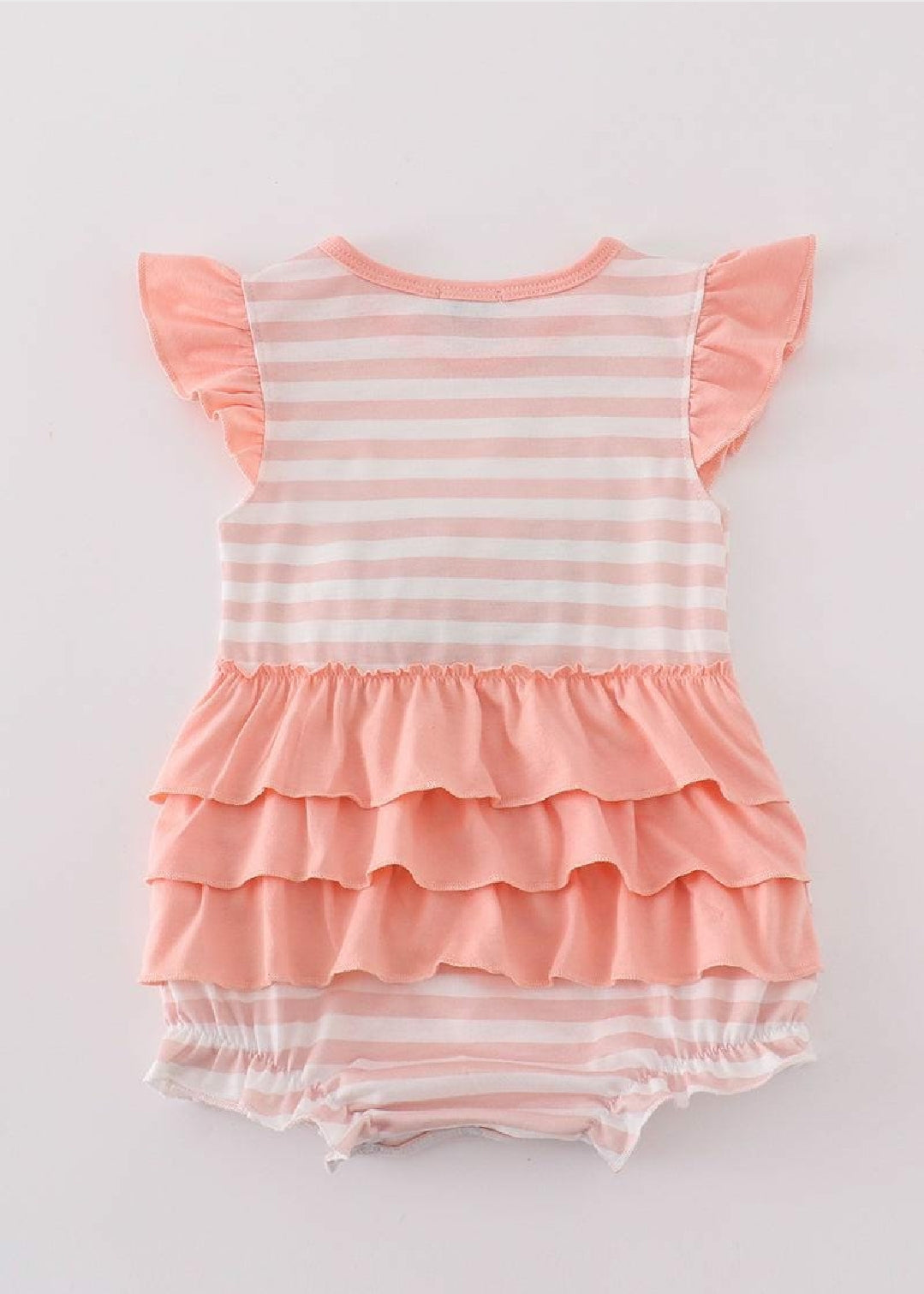 Girl's Boutique Pink Easter Bunny Sequin Girl Embroidered Embroidery Romper Outfit Matching Sibling