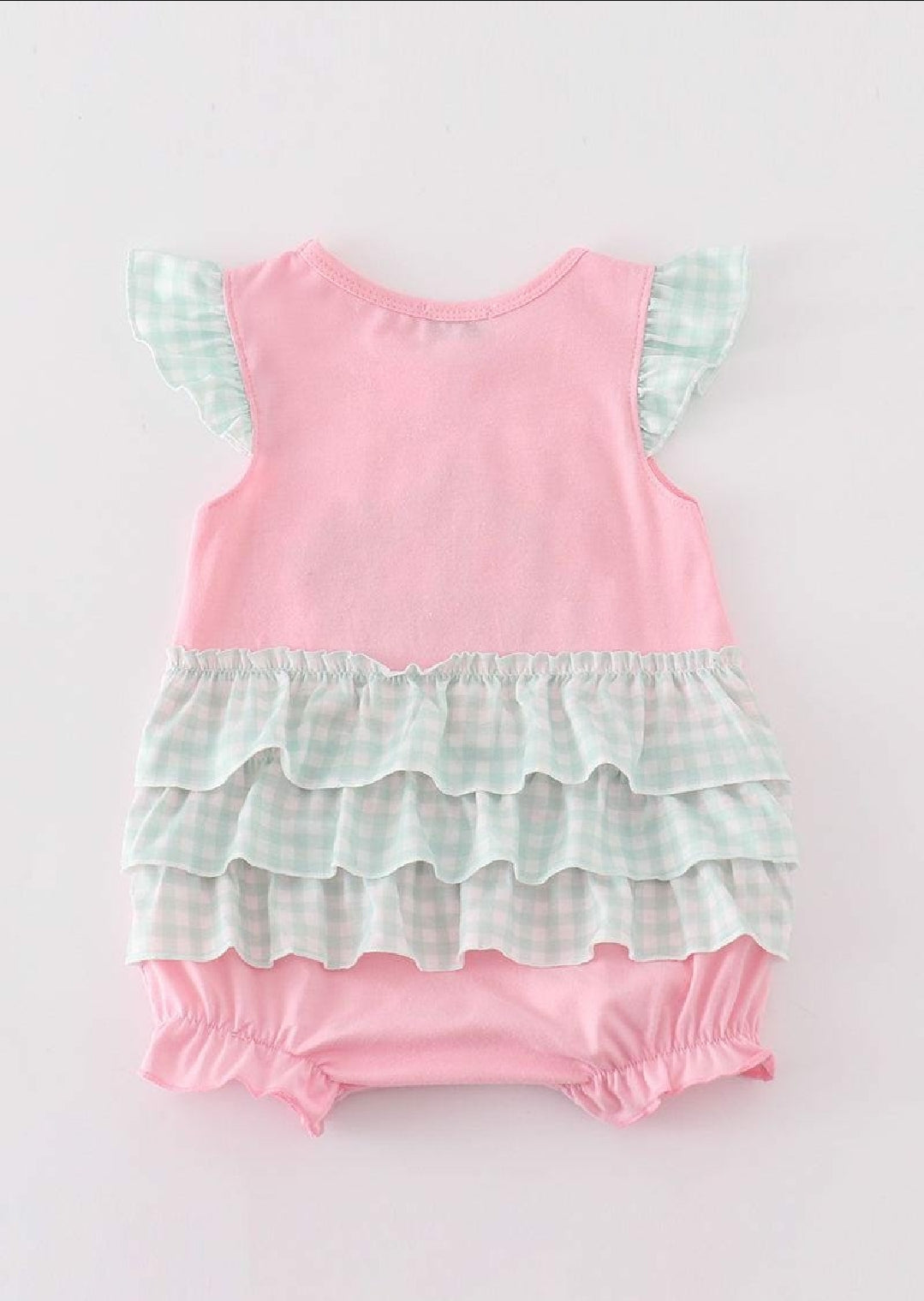 Girl's Boutique Easter Pink He Is Risen Applique Embroidered Embroidery Bubble Romper Matching Sibling