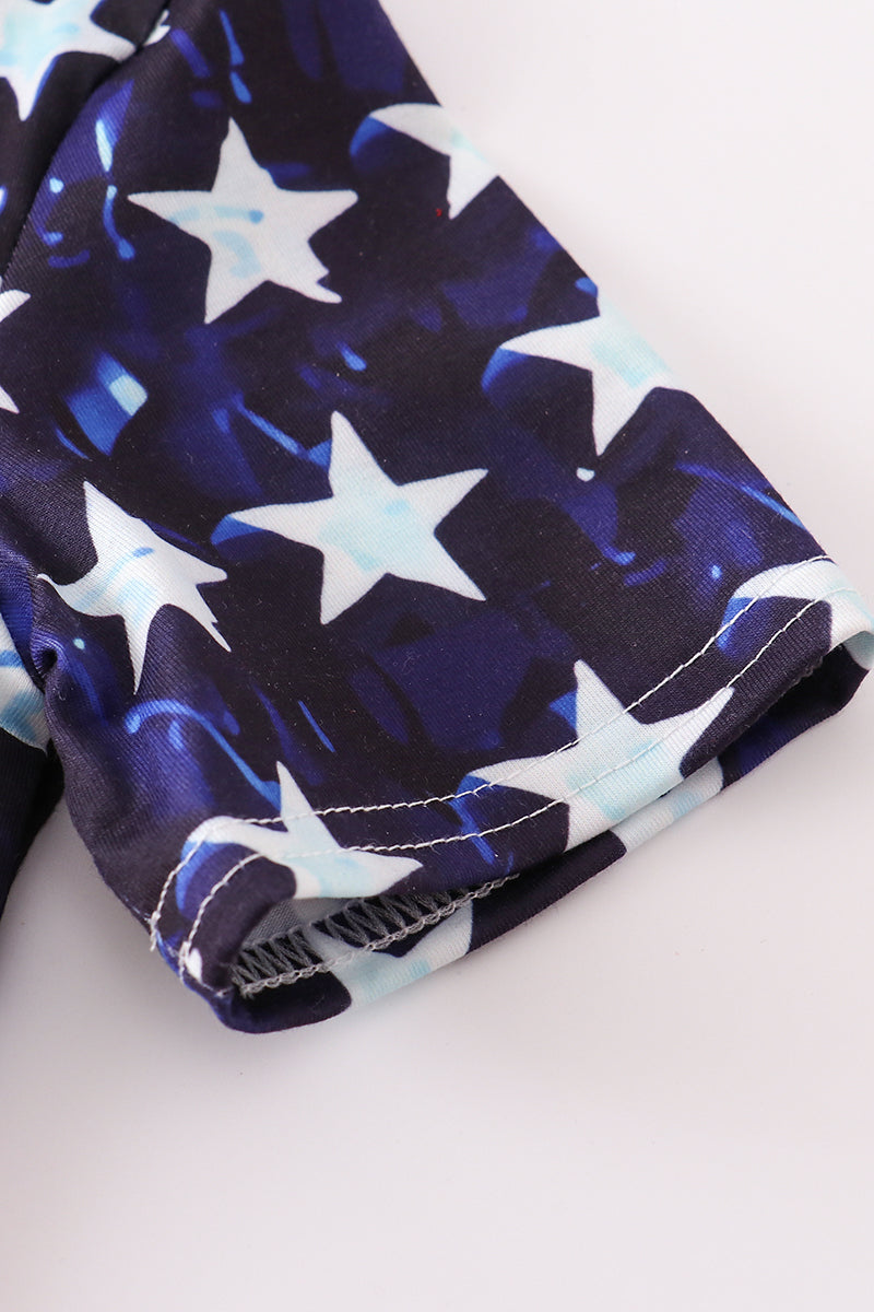 Boy's Boutique Patriotic Flag And Stars Summer T Shirt 4th Of July Matching Sibling