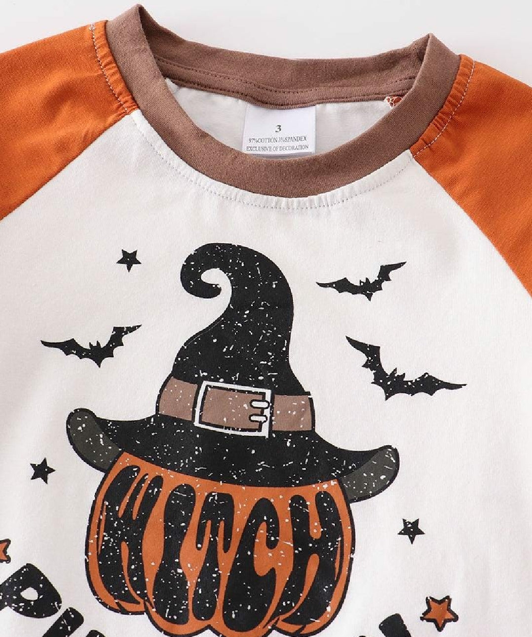 Boy's Boutique Witch Pumpkin Long Sleeve Halloween Bat Top Matching Sibling
