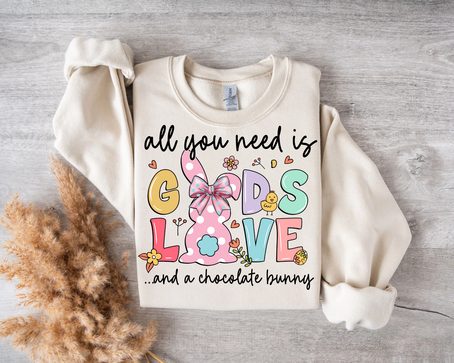 Easter Custom T Shirt Holiday Christian Jesus Gift All You Need Is God's Love And A Chocolate Bunny