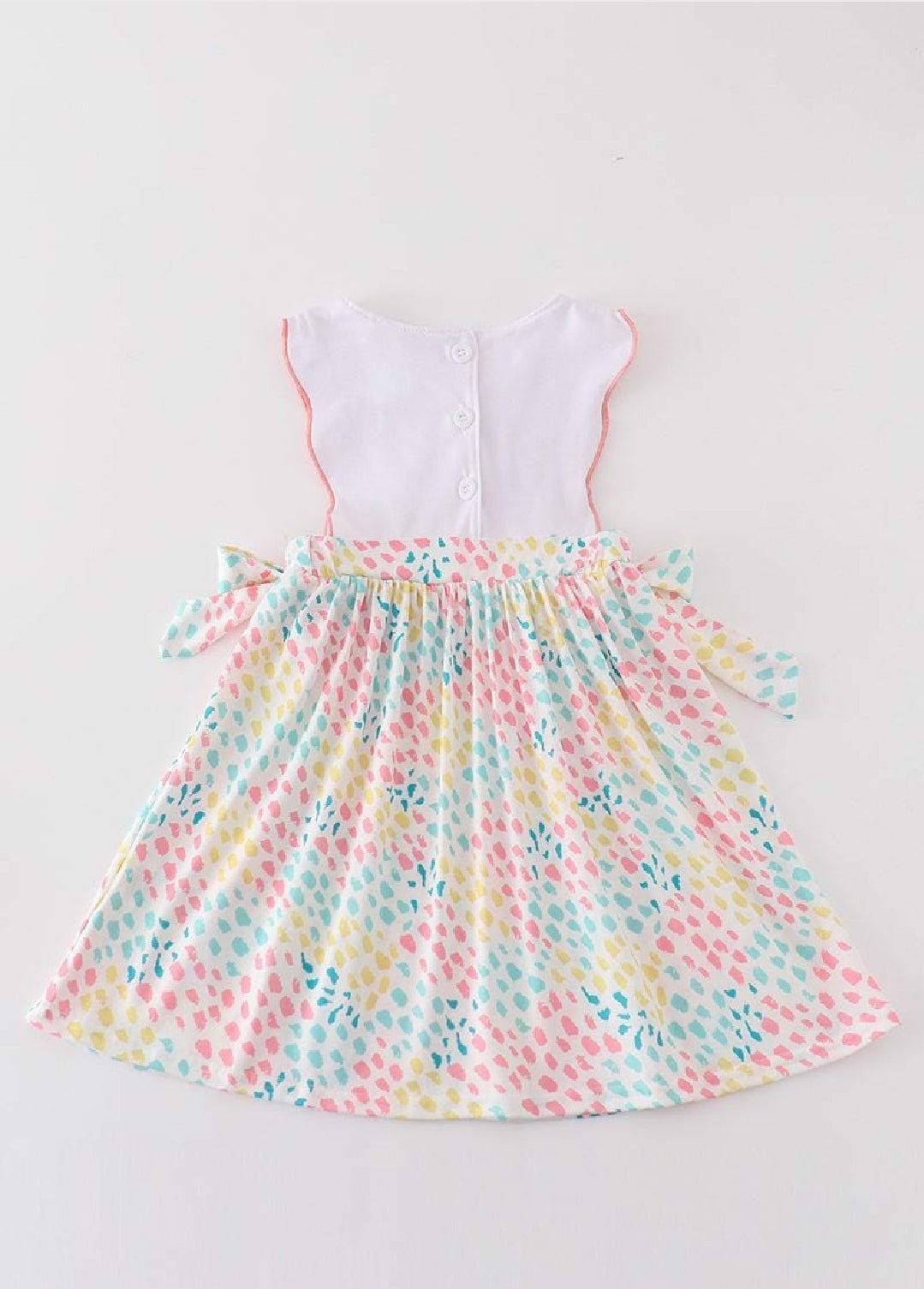 Girl's Boutique Pink Easter Bunny Leopard Applique Embroidered Embroidery Dress Matching Sibling