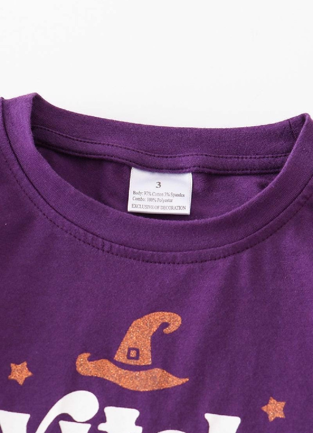 Girl's Boutique Witch Party Puff Sleeve Halloween Glitter Party Top Matching Sibling