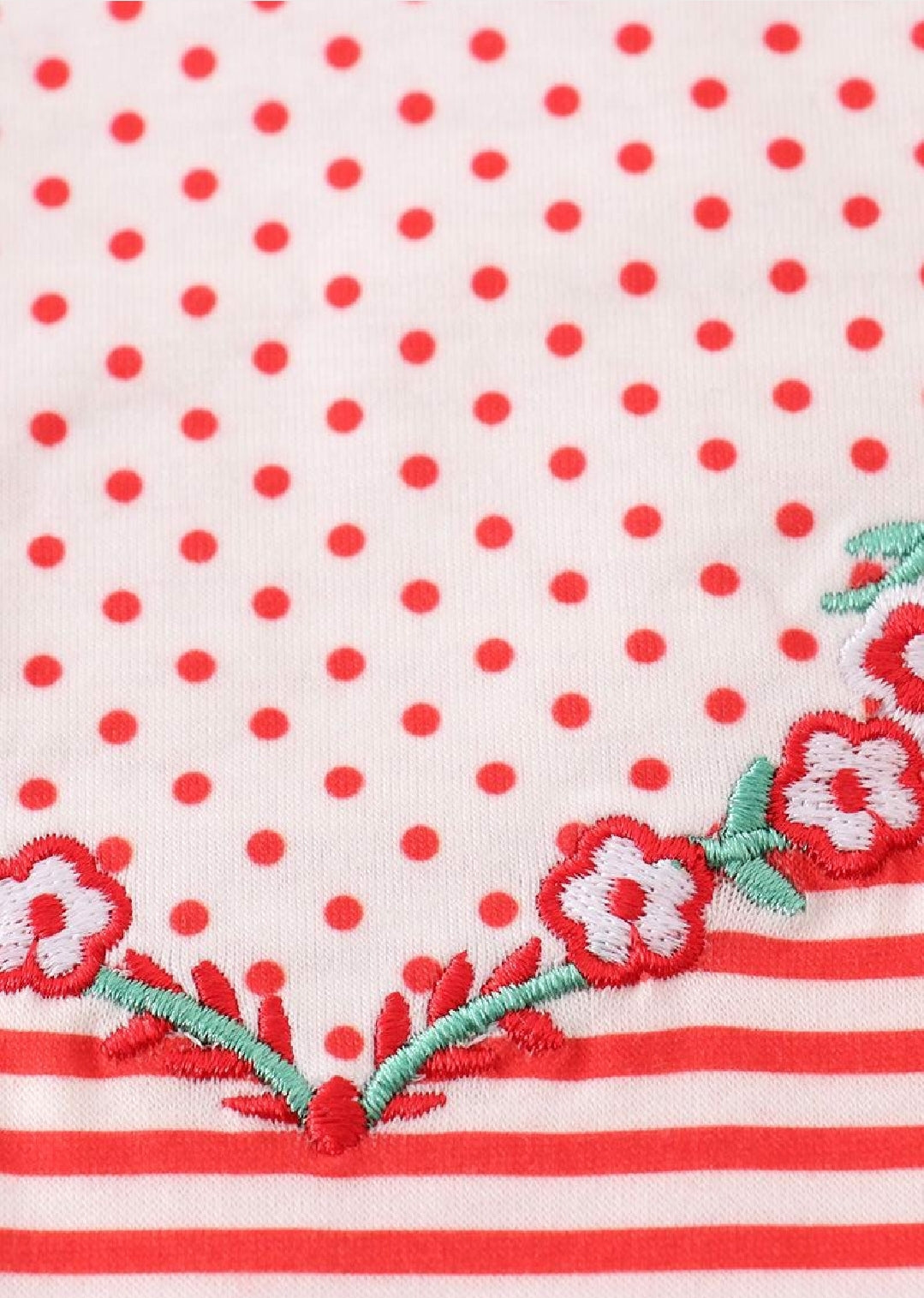 Girl's Boutique Red Stripe Valentine Heart Applique Embroidery Embroidered Romper Matching Sibling