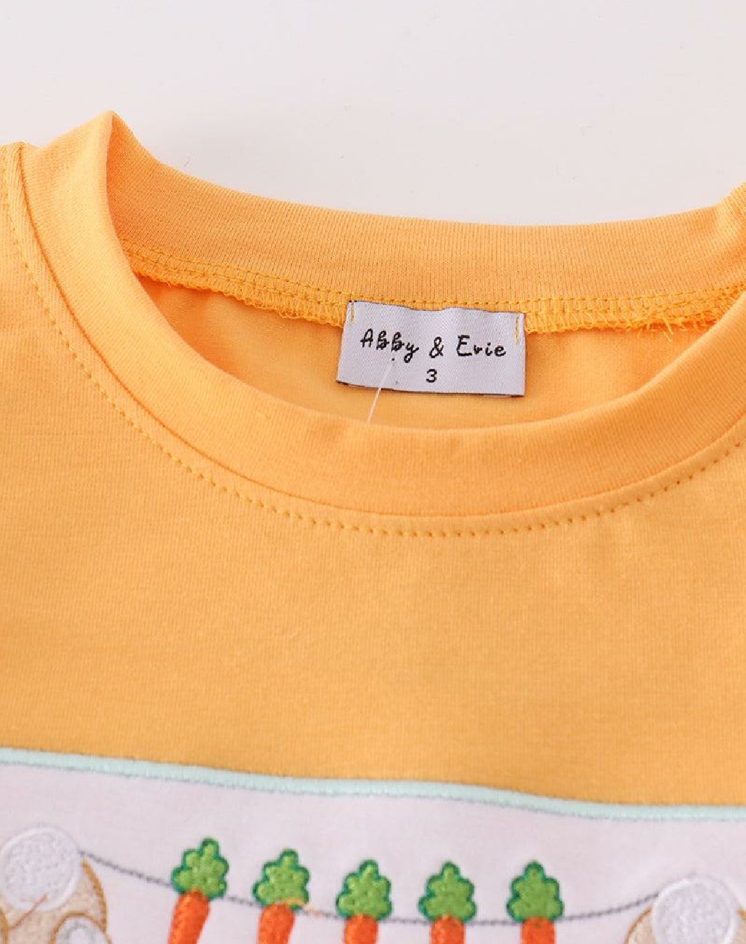 Boy's Boutique Orange Green Easter Bunny Applique Checkered Embroidered Two Piece Short Outfit Matching Sibling