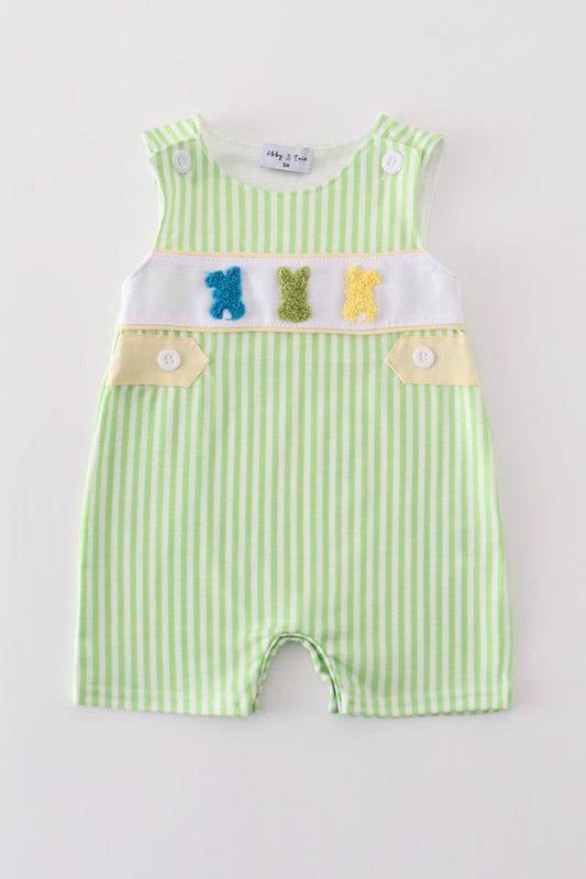 Boy's Boutique Easter French Knot Bunny Bunnies Applique Embroidered Embroidery Two Piece Short Outfit Matching Sibling