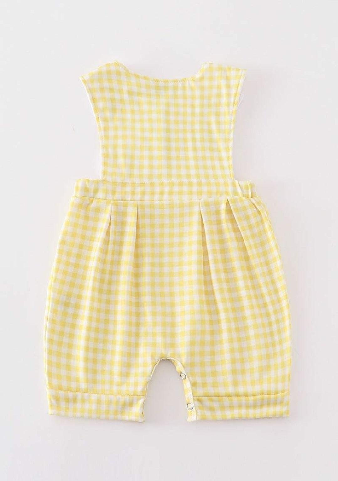 Boy's Boutique Yellow Bunny Egg Embroidered Embroidery Jonjon Romper Outfit Matching Sibling