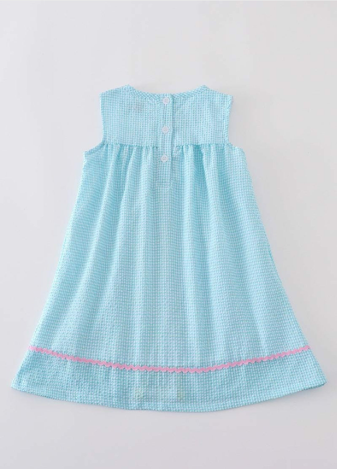 Girl's Premium Boutique Mint Easter Bunny Egg Gingham Embroidered Dress Matching Sibling