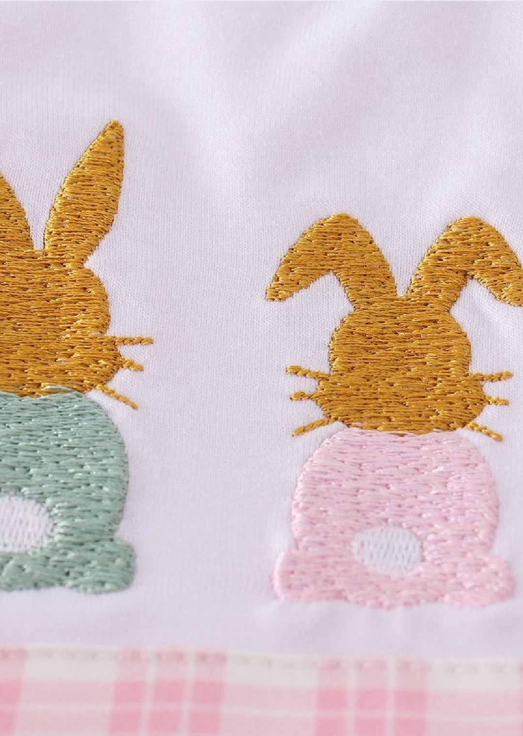 Girl's Boutique Pink Easter Bunny Bow Girl Embroidered Embroidery Short Set Matching Sibling