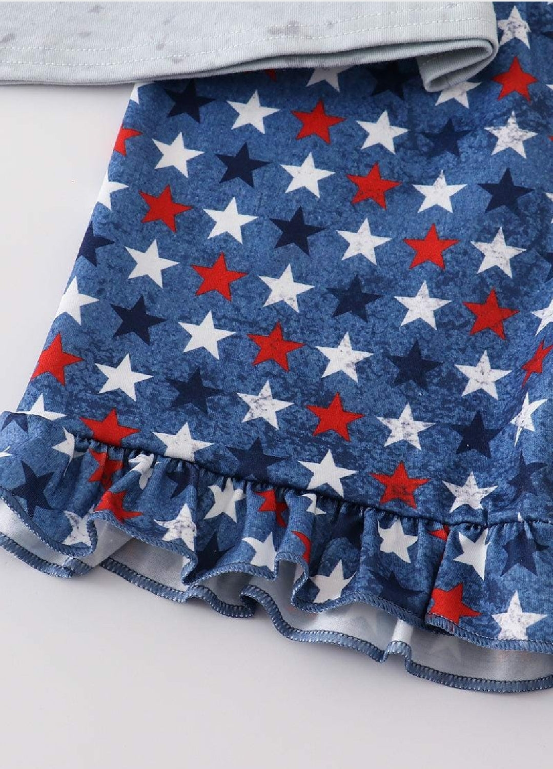 Girl's Boutique Patriotic USA French Knot Top Shorts 2 Piece Set 4th of July Sibling Matching