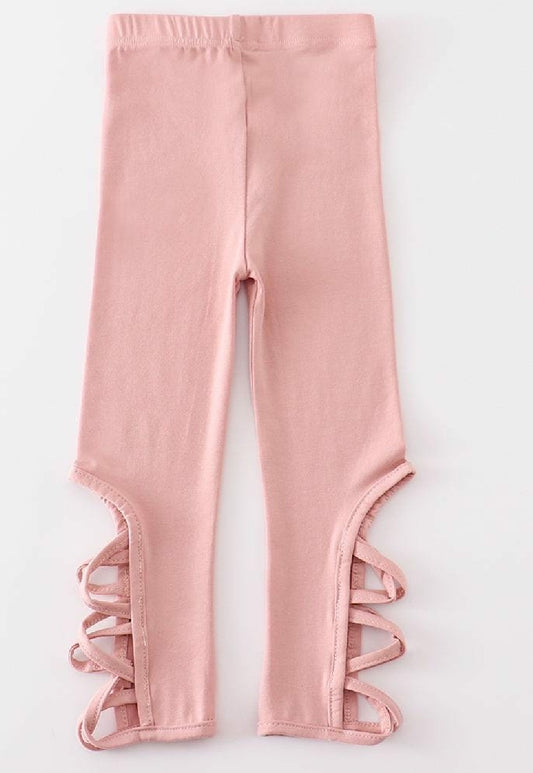 Girl's Boutique Pink Hollow Out Leggings Dance Sports