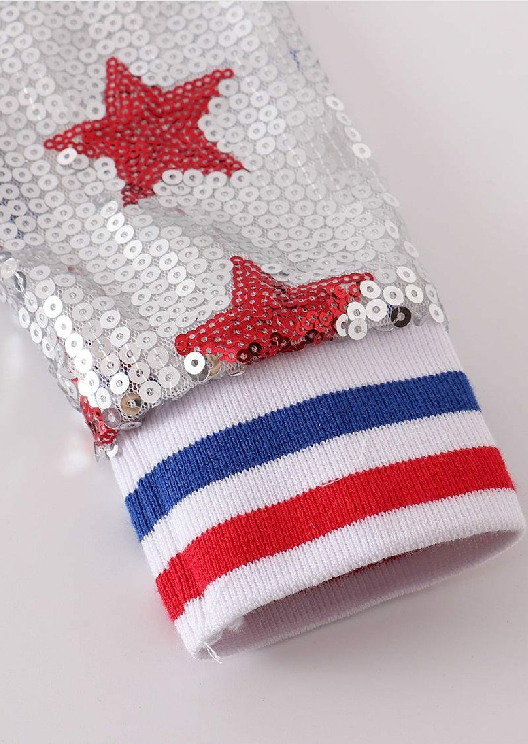 Girl's Boutique Patriotic Star Sequin Jacket Coat 4th Of July Dance Cheer Zip Up