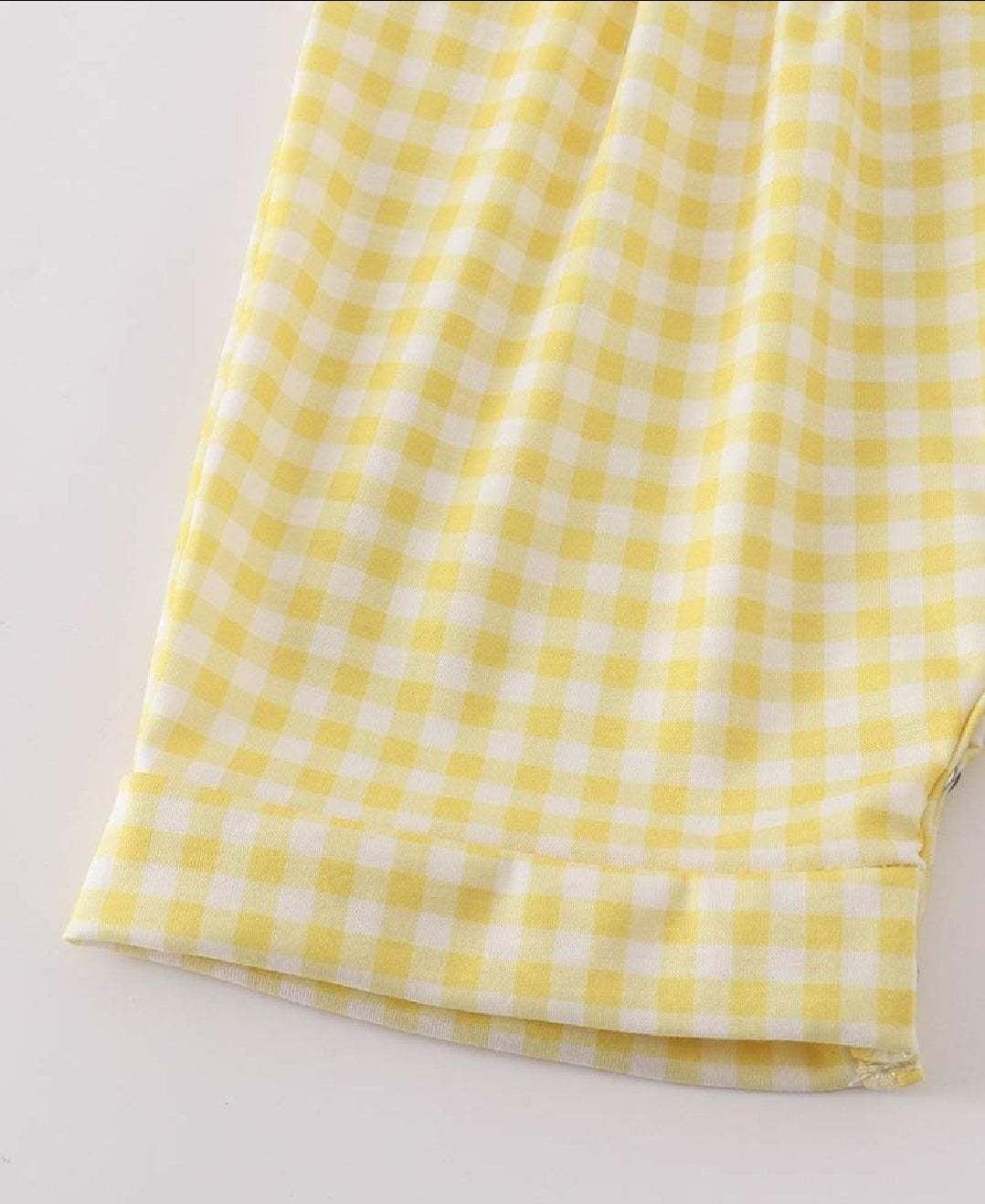 Boy's Boutique Yellow Bunny Egg Embroidered Embroidery Jonjon Romper Outfit Matching Sibling