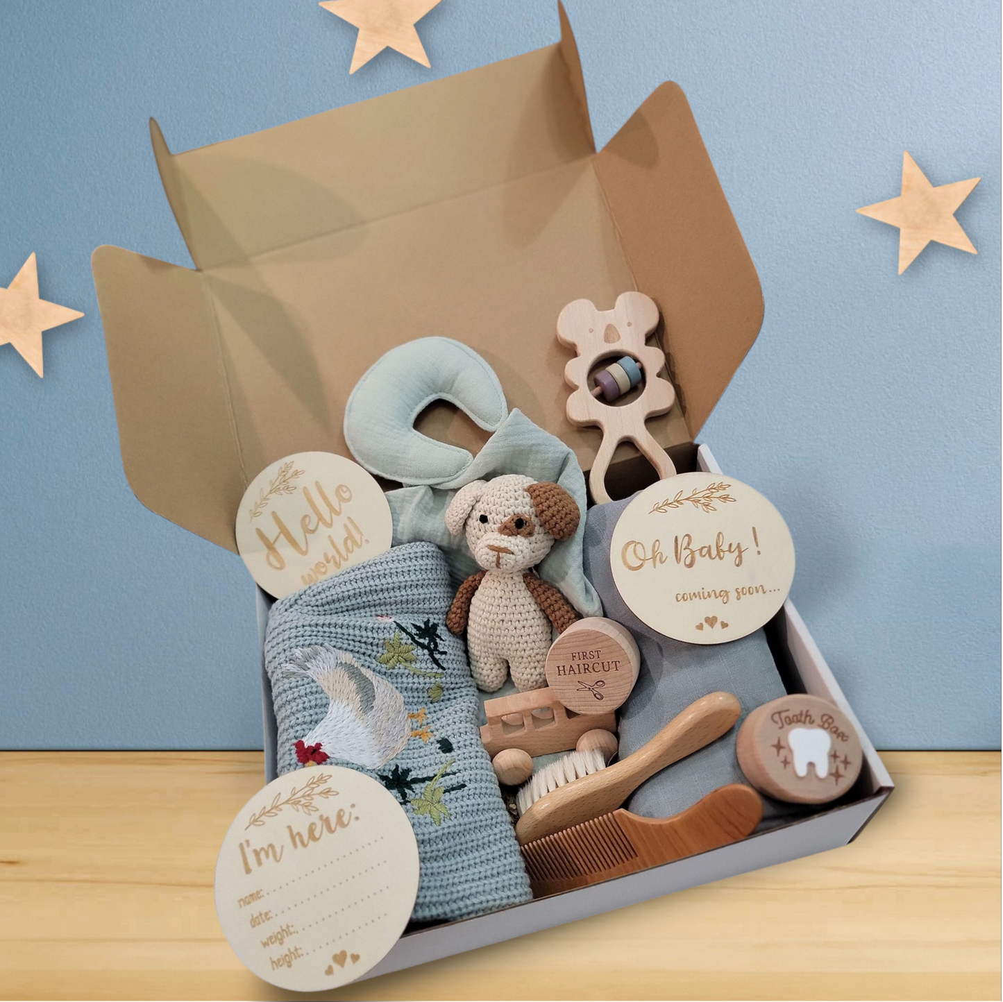 Baby Gift Box, Baby Shower Gift Box, Baby Gift Box Set, Baby Boy Present, Welcome Home Baby Gift Box