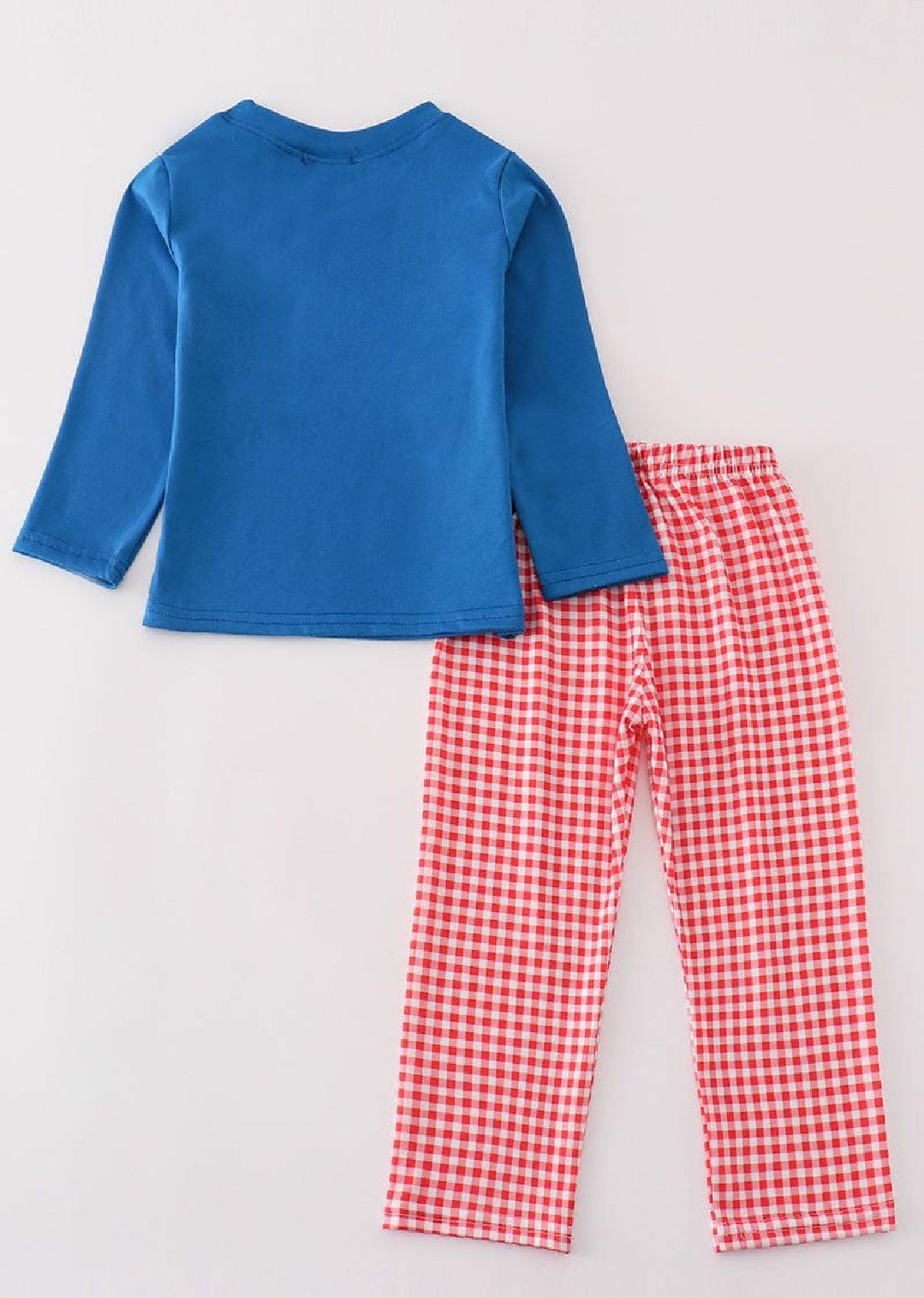 Boys Boutique Valentine's Day Heart Blue Truck Embroidery Embroidered 2 Piece Pant Set Outfit Matching Sibling