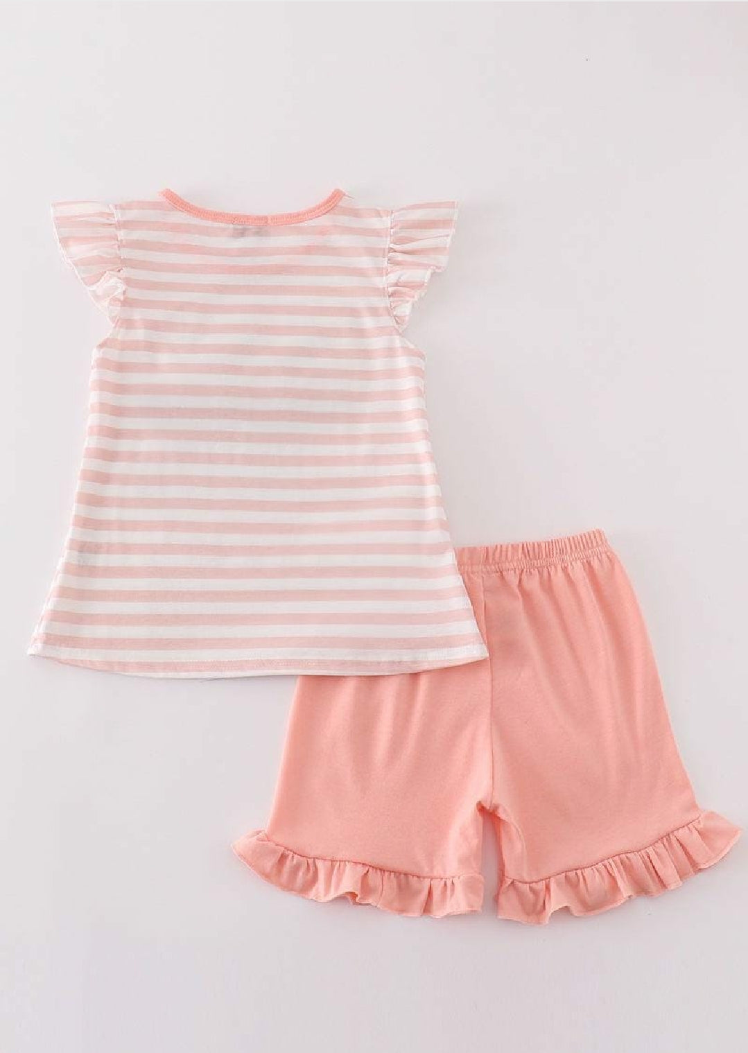 Girl's Boutique Pink Easter Bunny Sequin Girl Embroidered Embroidery Short Set Matching Sibling