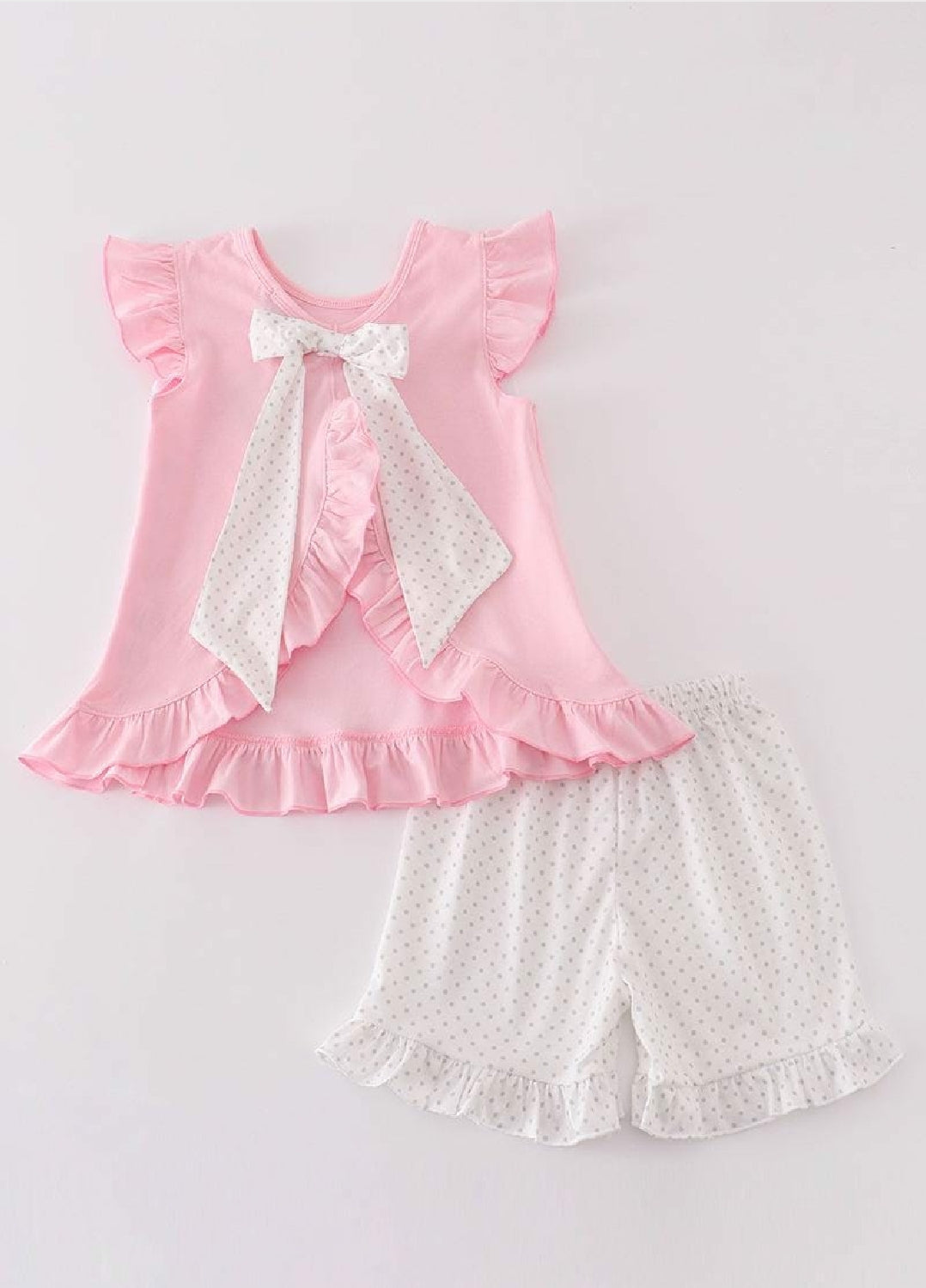 Girl's Boutique Pink Easter Bunny Golf Cart Applique 2 Piece Outfit Set Matching Sibling