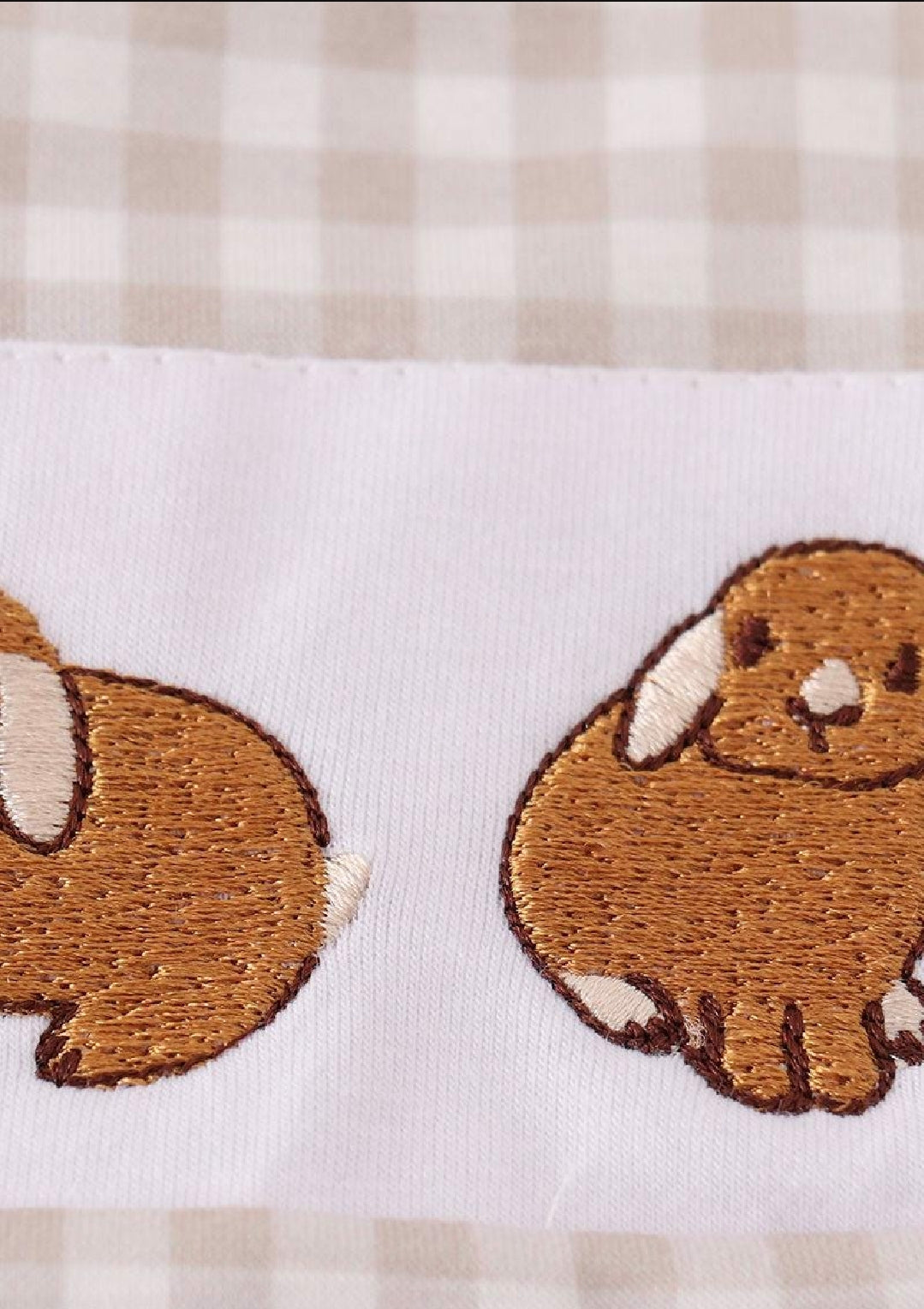 Boy's Boutique Easter Tan Bunny Bunnies Applique Embroidered Embroidery JonJon Romper Outfit Matching Sibling