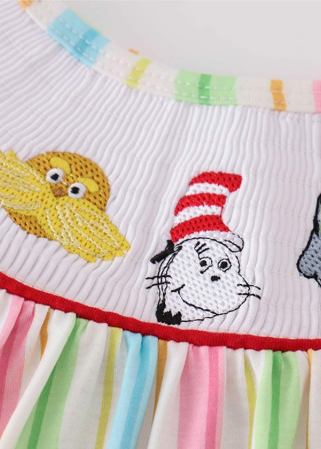 Girl's Rainbow Back To School Character BTS Embroidered Embroidery Two Piece Short Set Summer Sibling Matching
