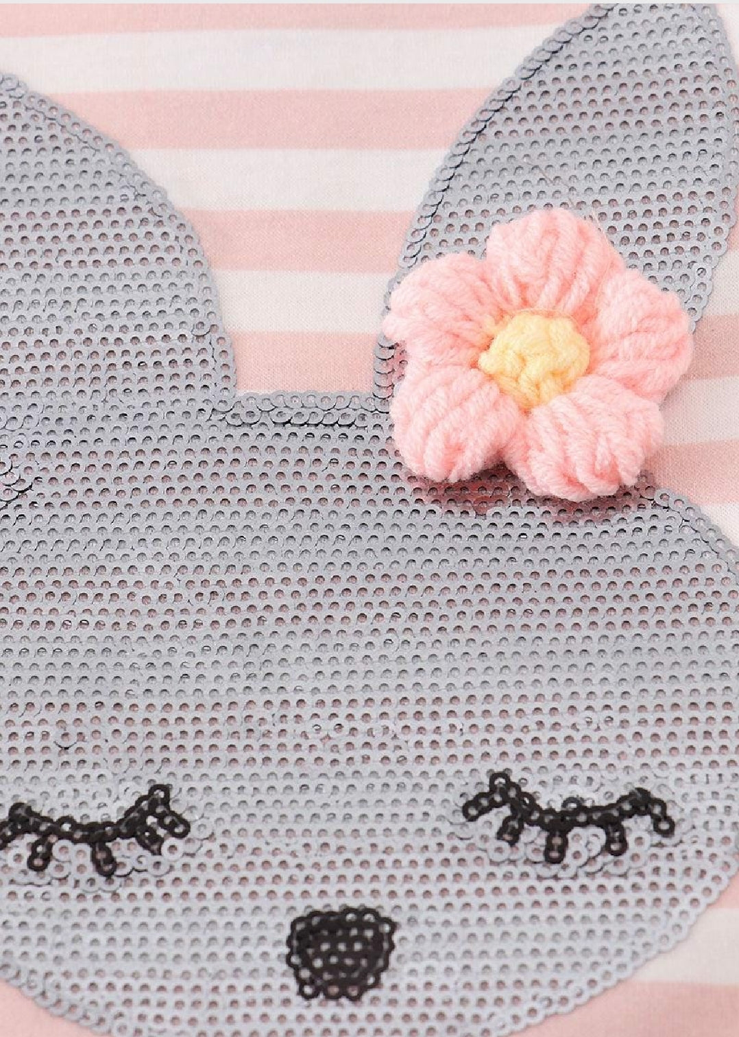 Girl's Boutique Pink Easter Bunny Sequin Girl Embroidered Embroidery Romper Outfit Matching Sibling