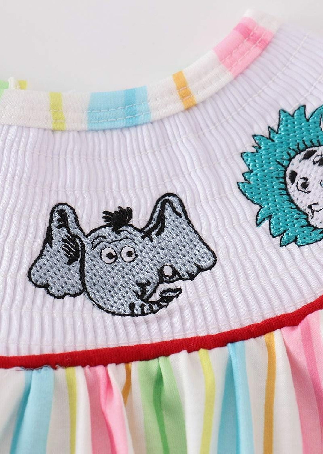 Girl's Rainbow Back To School Character BTS Embroidered Embroidery Bubble Romper Summer Sibling Matching