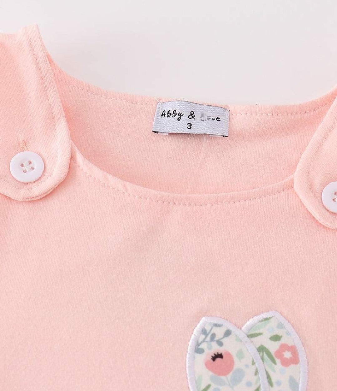 Girl's Boutique Pink Easter Bunny Floral Applique Embroidered Embroidery Short Set Matching Sibling