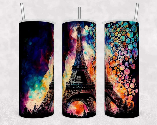 Multicolor Eiffel Tower Stainless Streel Tumbler