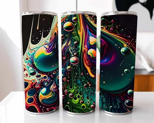 Multicolor Cosmic Psychedelic Drip Stainless Steel Tumbler